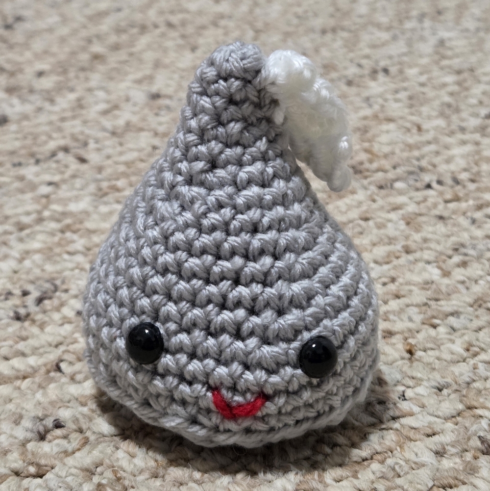 Crocheted Gray Kiss Plushie